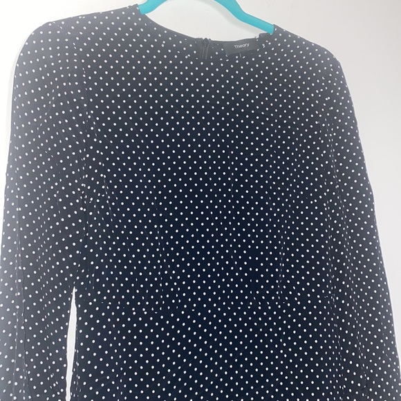 THEORY crew dress polka dot size 0 NWT - Picture 3 of 10